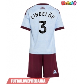 Lacne Dětský Futbalové dres Aston Villa Victor Lindelof #3 2026-27 Krátky Rukáv - Tretina (+ trenírky)